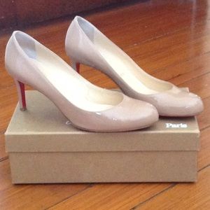 Classic Louboutin Nude Pumps 70 mm heel Sz 39.5